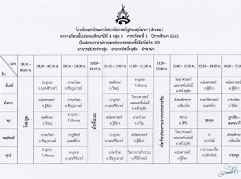 ตารางเรียน(แยกตามกลุ่ม) ชั้น ป.1 - 6
ภาคเรียนที่ 1  ปีการศึกษา 2563