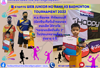 WEB JUNIOR NO RANK #3 BADMINTON
TOURNAMENT 2022
