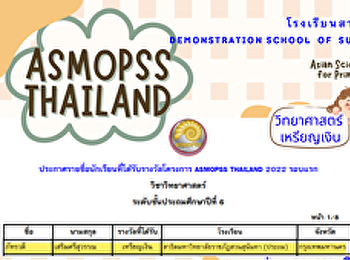 participating in the Mathematics-Science
Competition Examination International
level ASMOPSS THAILAND (first round)