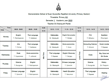 รายชื่อนักเรียนชั้นประถมศึกษาปีที่ 6 และ
ตารางเรียนภาคเรียนที่ 1 ปีการศึกษา 2566