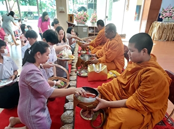 July 9, 2024, alms-making activity,
offering dry food to 3 monks