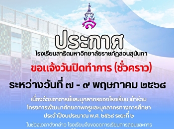 ประกาศปิดทำการชั่วคราว